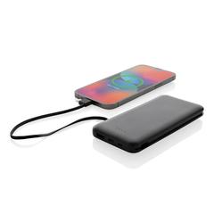 Vue Powerbank 10.000 mAh en plastique RCS Lockhart de couleur noir| Krokrodeal