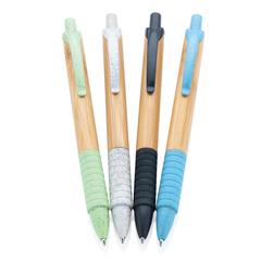 Vue Stylo en bambou et fibre de paille de couleur blanc| Krokrodeal