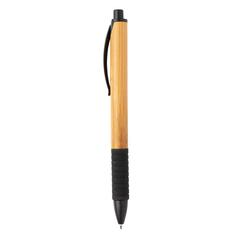 Vue Stylo en bambou et fibre de paille de couleur noir| Krokrodeal