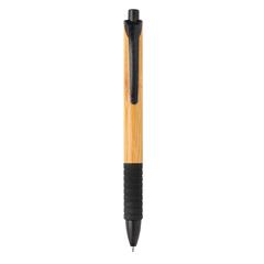 Vue Stylo en bambou et fibre de paille de couleur noir| Krokrodeal
