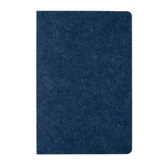 Vue Cahier A5 en feutre recyclé certifié GRS Phrase de couleur bleu| Krokrodeal