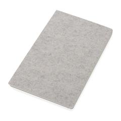 Vue Cahier A5 en feutre recyclé certifié GRS Phrase de couleur gris| Krokrodeal