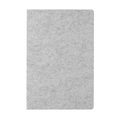 Vue Cahier A5 en feutre recyclé certifié GRS Phrase de couleur gris| Krokrodeal