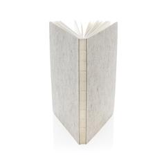 Vue Cahier A5 en feutre recyclé certifié GRS Phrase de couleur gris| Krokrodeal