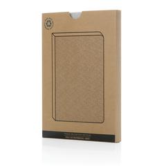 Vue Cahier A5 en feutre recyclé certifié GRS Phrase de couleur gris| Krokrodeal