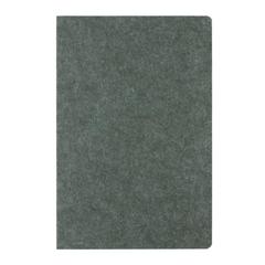 Vue Cahier A5 en feutre recyclé certifié GRS Phrase de couleur vert| Krokrodeal