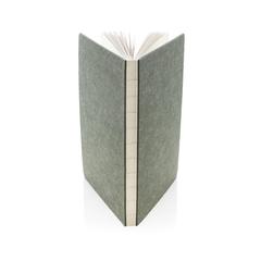 Vue Cahier A5 en feutre recyclé certifié GRS Phrase de couleur vert| Krokrodeal