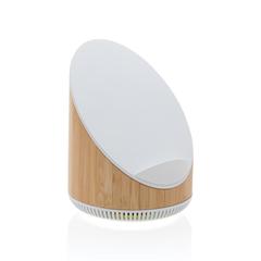 Vue Enceinte 5W en bamboo avec chargeur sans fil 15W Ovate de couleur marron| Krokrodeal