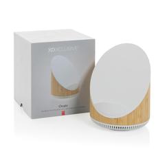 Vue Enceinte 5W en bamboo avec chargeur sans fil 15W Ovate de couleur marron| Krokrodeal