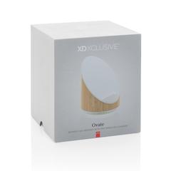 Vue Enceinte 5W en bamboo avec chargeur sans fil 15W Ovate de couleur marron| Krokrodeal