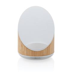Vue Enceinte 5W en bamboo avec chargeur sans fil 15W Ovate de couleur marron| Krokrodeal