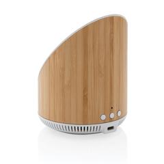 Vue Enceinte 5W en bamboo avec chargeur sans fil 15W Ovate de couleur marron| Krokrodeal
