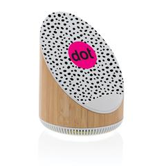 Vue Enceinte 5W en bamboo avec chargeur sans fil 15W Ovate de couleur marron| Krokrodeal