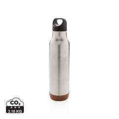 Vue Bouteille isotherme étanche avec finition liège de couleur gris| Krokrodeal