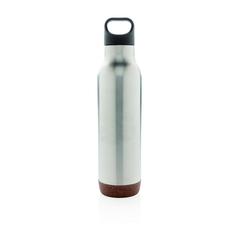 Vue Bouteille isotherme étanche avec finition liège de couleur gris| Krokrodeal