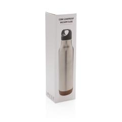 Vue Bouteille isotherme étanche avec finition liège de couleur gris| Krokrodeal