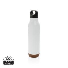 Vue Bouteille isotherme étanche avec finition liège de couleur blanc| Krokrodeal