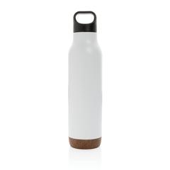 Vue Bouteille isotherme étanche avec finition liège de couleur blanc| Krokrodeal