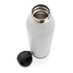 Vue Bouteille isotherme étanche avec finition liège de couleur blanc| Krokrodeal