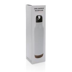Vue Bouteille isotherme étanche avec finition liège de couleur blanc| Krokrodeal