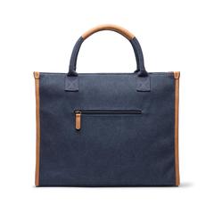 Vue VINGA Sacoche ordinateur en toile recyclée RCS Bosler de couleur bleu| Krokrodeal