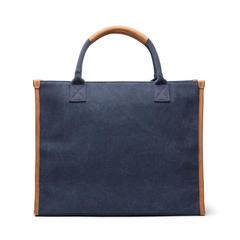 Vue VINGA Sacoche ordinateur en toile recyclée RCS Bosler de couleur bleu| Krokrodeal