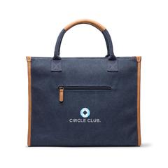 Vue VINGA Sacoche ordinateur en toile recyclée RCS Bosler de couleur bleu| Krokrodeal