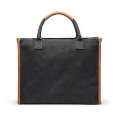 Vue VINGA Sacoche ordinateur en toile recyclée RCS Bosler de couleur noir| Krokrodeal