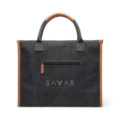 Vue VINGA Sacoche ordinateur en toile recyclée RCS Bosler de couleur noir| Krokrodeal