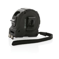 Vue Mètre ruban 5M Gear X avec rétraction lente/rapide de couleur noir| Krokrodeal