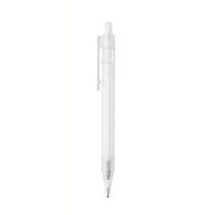 Vue Stylo transparent X8 en rPET GRS de couleur blanc| Krokrodeal
