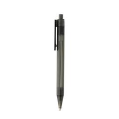 Vue Stylo transparent X8 en rPET GRS de couleur noir| Krokrodeal