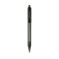 Vue Stylo transparent X8 en rPET GRS de couleur noir| Krokrodeal