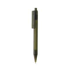 Vue Stylo transparent X8 en rPET GRS de couleur vert| Krokrodeal