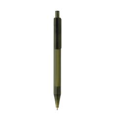 Vue Stylo transparent X8 en rPET GRS de couleur vert| Krokrodeal