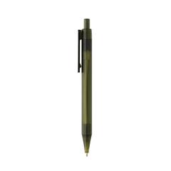 Vue Stylo transparent X8 en rPET GRS de couleur vert| Krokrodeal