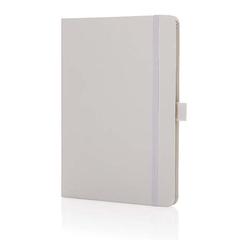 Vue Carnet de notes A5 en cuir reconstitué RCS Sam de couleur blanc| Krokrodeal