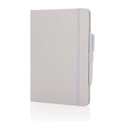 Vue Carnet de notes A5 en cuir reconstitué RCS Sam de couleur blanc| Krokrodeal