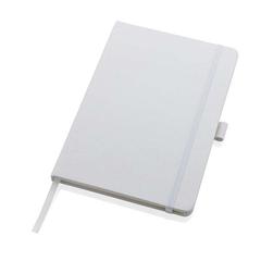 Vue Carnet de notes A5 en cuir reconstitué RCS Sam de couleur blanc| Krokrodeal