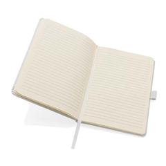 Vue Carnet de notes A5 en cuir reconstitué RCS Sam de couleur blanc| Krokrodeal