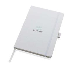 Vue Carnet de notes A5 en cuir reconstitué RCS Sam de couleur blanc| Krokrodeal