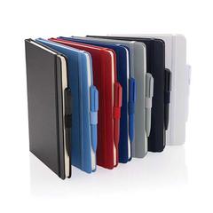 Vue Carnet de notes A5 en cuir reconstitué RCS Sam de couleur blanc| Krokrodeal