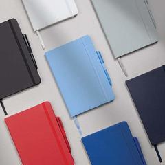 Vue Carnet de notes A5 en cuir reconstitué RCS Sam de couleur blanc| Krokrodeal