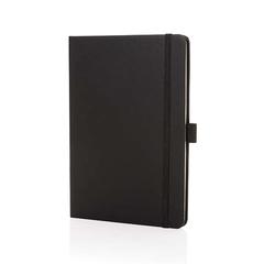 Vue Carnet de notes A5 en cuir reconstitué RCS Sam de couleur noir| Krokrodeal