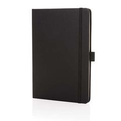 Vue Carnet de notes A5 en cuir reconstitué RCS Sam de couleur noir| Krokrodeal