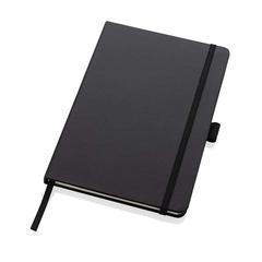 Vue Carnet de notes A5 en cuir reconstitué RCS Sam de couleur noir| Krokrodeal