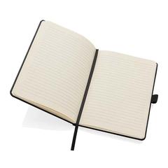 Vue Carnet de notes A5 en cuir reconstitué RCS Sam de couleur noir| Krokrodeal