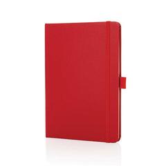 Vue Carnet de notes A5 en cuir reconstitué RCS Sam de couleur rouge| Krokrodeal