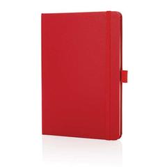 Vue Carnet de notes A5 en cuir reconstitué RCS Sam de couleur rouge| Krokrodeal