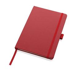 Vue Carnet de notes A5 en cuir reconstitué RCS Sam de couleur rouge| Krokrodeal